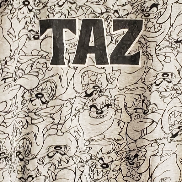 Looney Tunes TAZ Sleeveless Tank Top Muscle Shirt Grey Black Size XL - Picture 3 of 10